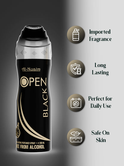 Open Black Perfumed Spray (200ml)